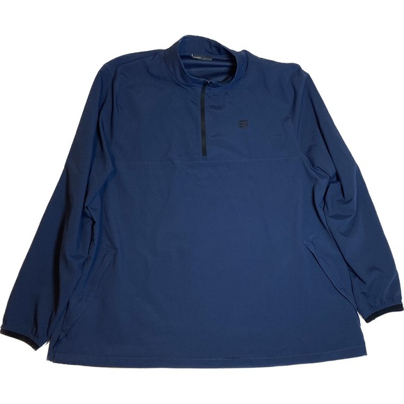 Three Sixty Six Windbreaker Pullover Men's XXXL Jacket Vented Dri Fit, (Navy) - Picture 1 of 7